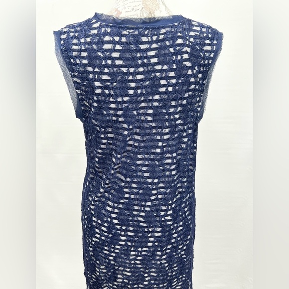 MEADOW‎ RUE for ANTHROPOLOGIE Navy blue lace tunic top size XL. - Picture 4 of 14